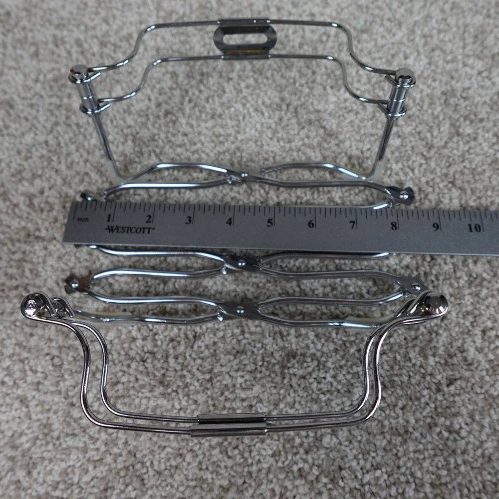 Vintage Expandable Chrome Accordion Trivet Adjustable Metal Pot Holder Silver